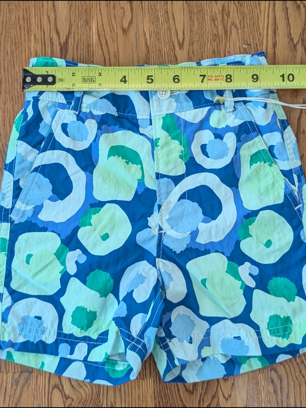 Emily McCarthy Blue Green Sea Glass Cheetah Print Boys Swim Trunks Shorts